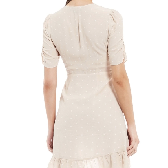 Sanctuary Heart Throb Polka Dot Faux Wrap Dress Women's Ruffle Lined - Picture 2 of 6